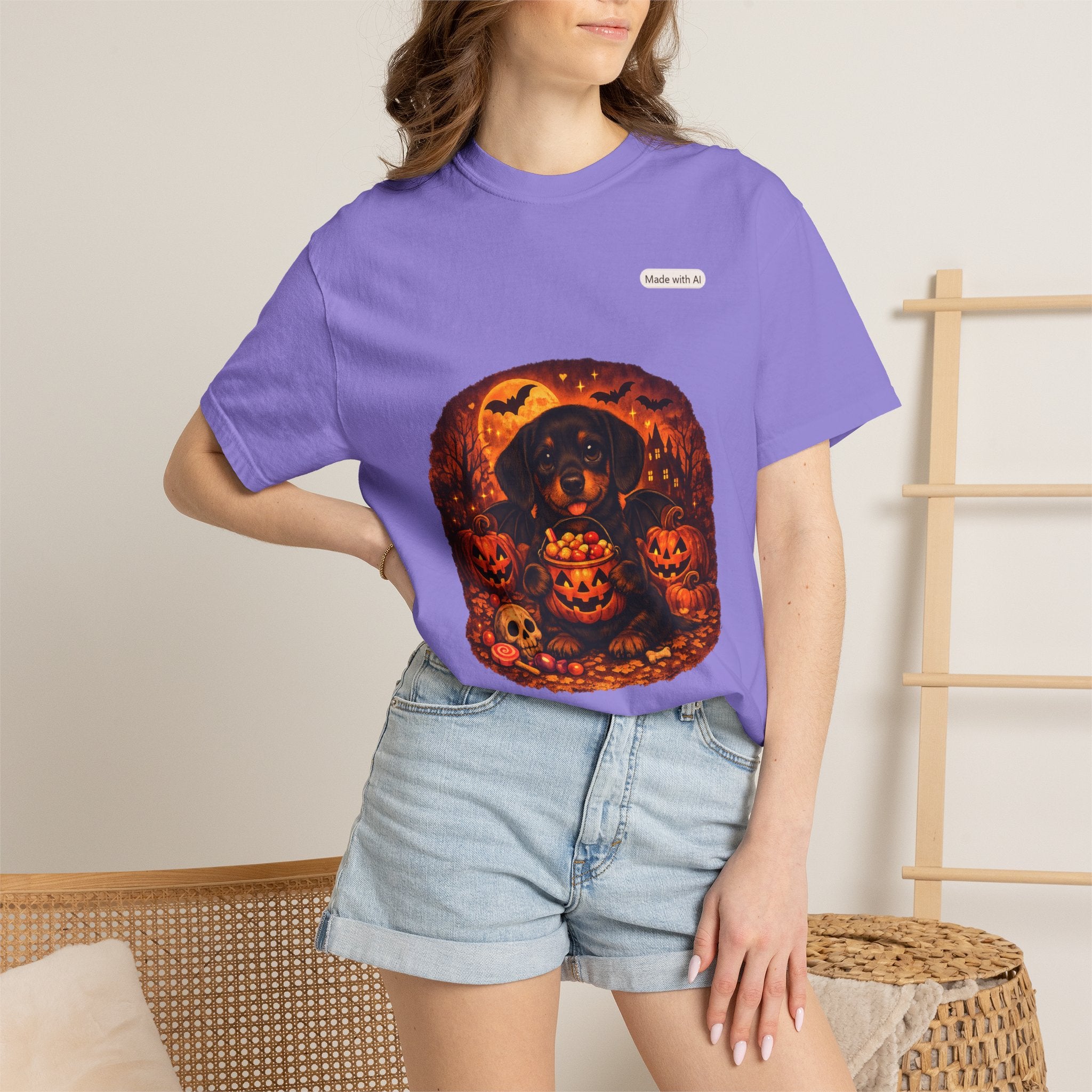 Halloween Cat Pumpkin T-Shirt — Spooky Vintage Jack-O'-Lantern Design