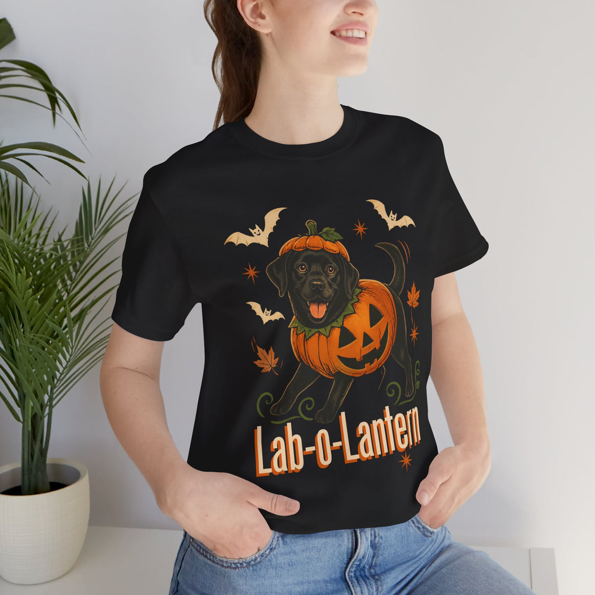 Lab-o-Lantern Black Labrador Pumpkin T-Shirt | Halloween Dog Tee