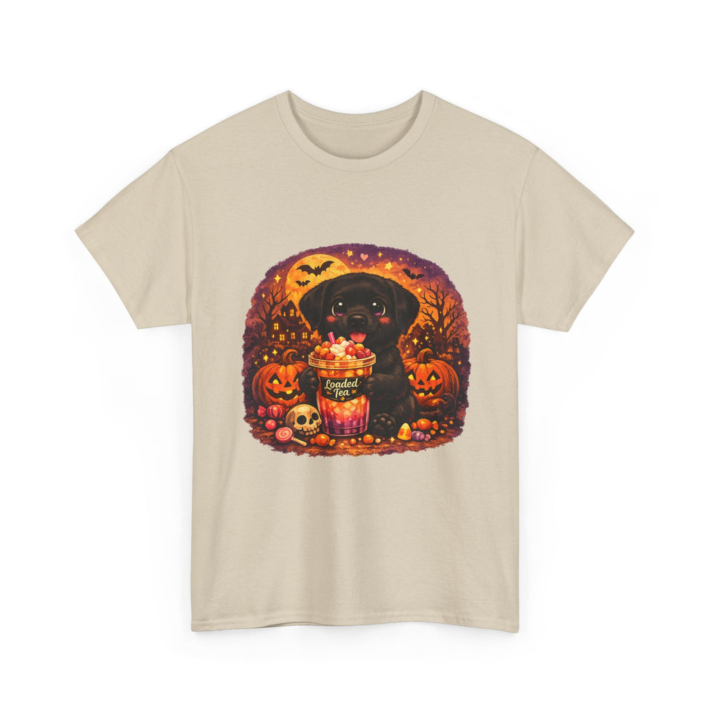 Halloween Black Labrador Tee – Cute Puppy Trick-or-Treat Pumpkin Design