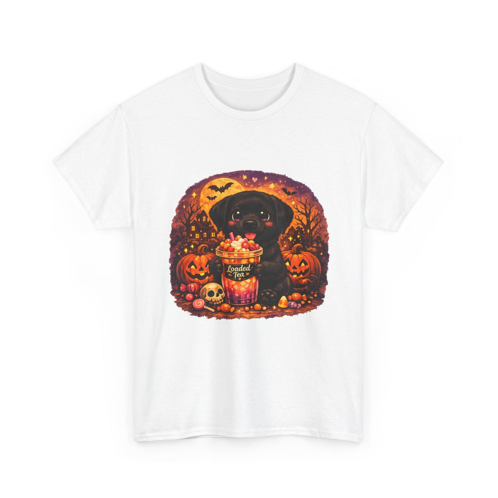 Halloween Black Labrador Tee – Cute Puppy Trick-or-Treat Pumpkin Design