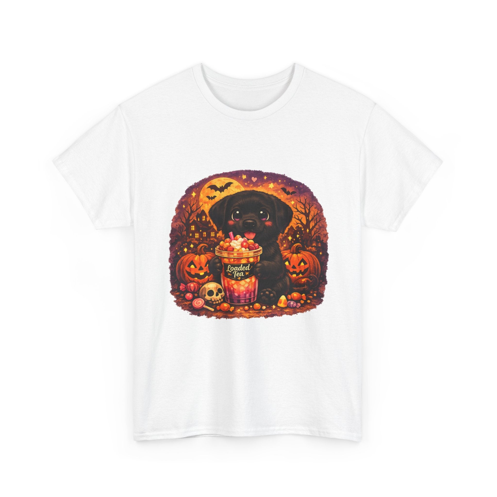Halloween Black Labrador Tee – Cute Puppy Trick-or-Treat Pumpkin Design