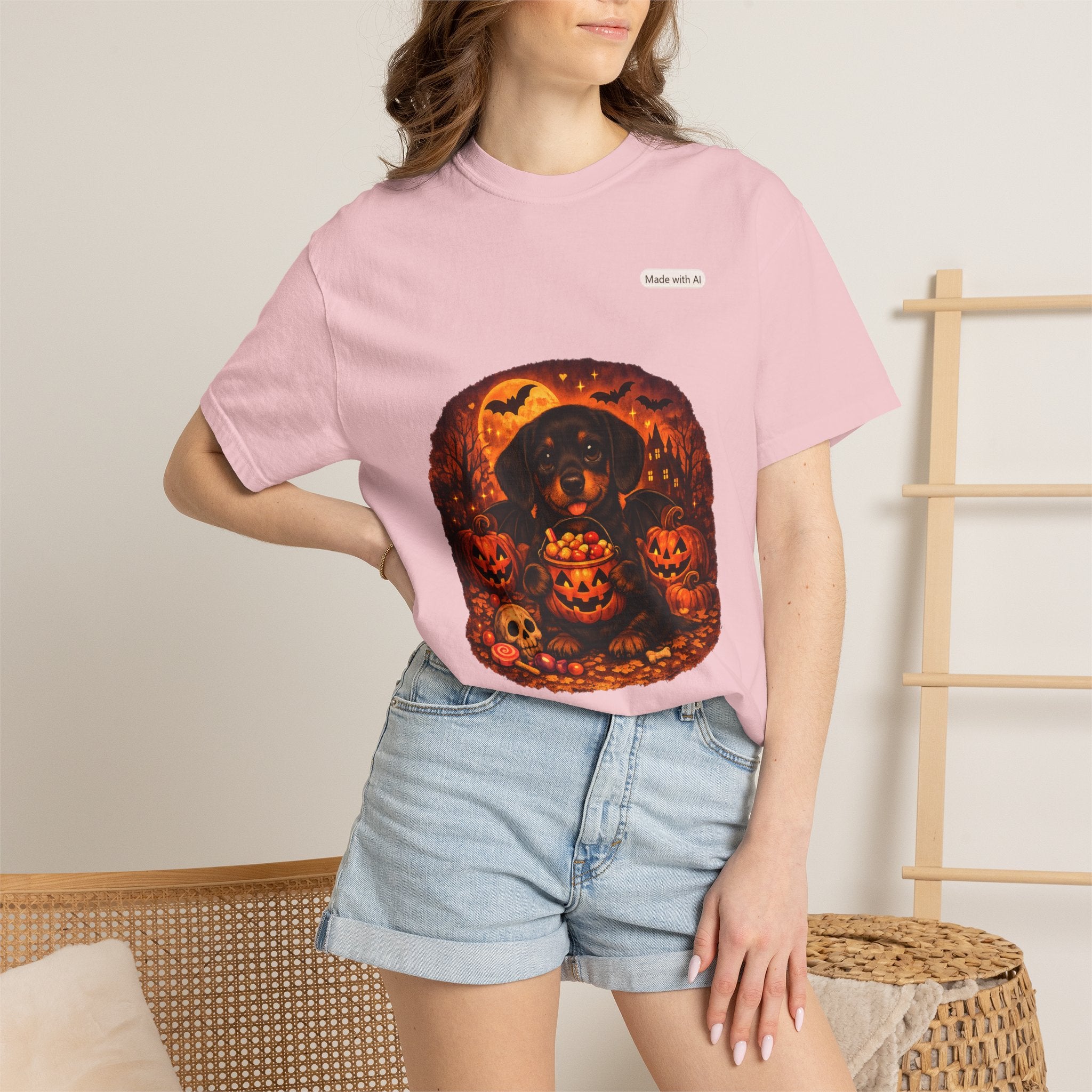 Halloween Cat Pumpkin T-Shirt — Spooky Vintage Jack-O'-Lantern Design