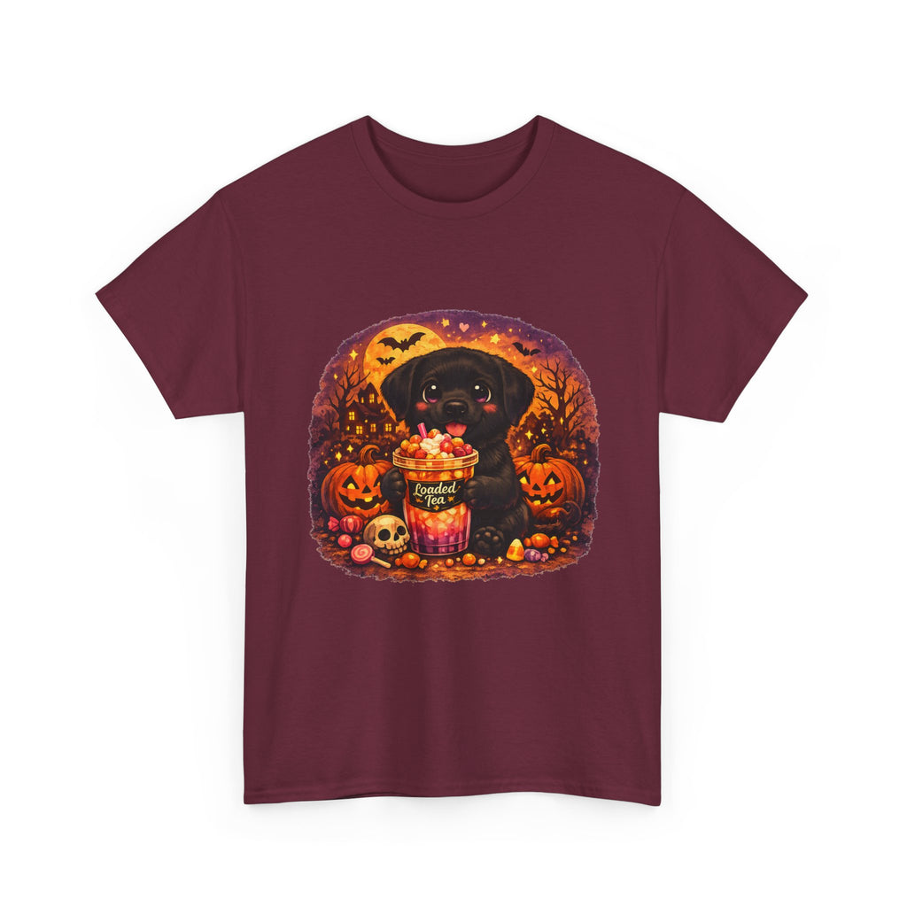 Halloween Black Labrador Tee – Cute Puppy Trick-or-Treat Pumpkin Design