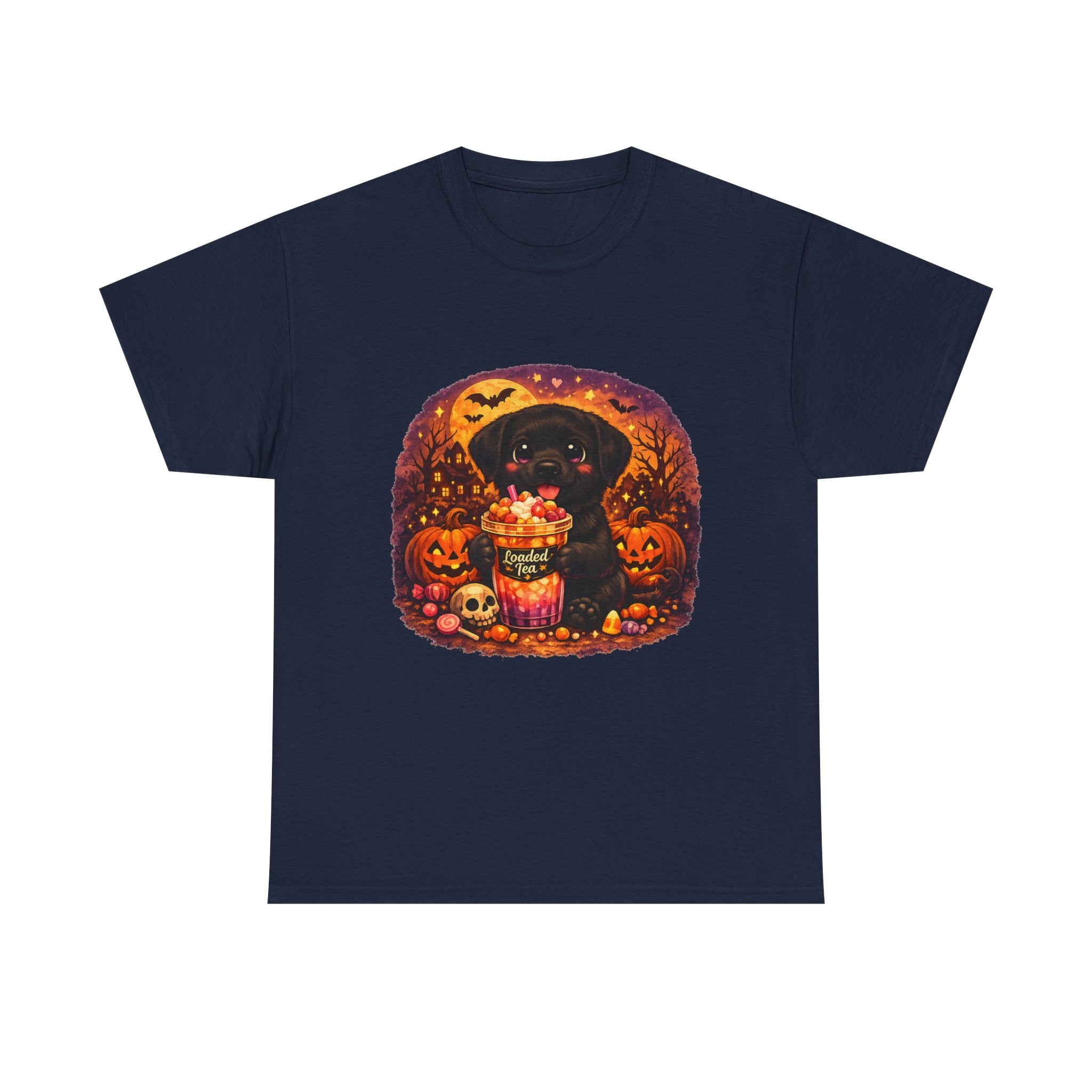 Halloween Black Labrador Tee – Cute Puppy Trick-or-Treat Pumpkin Design