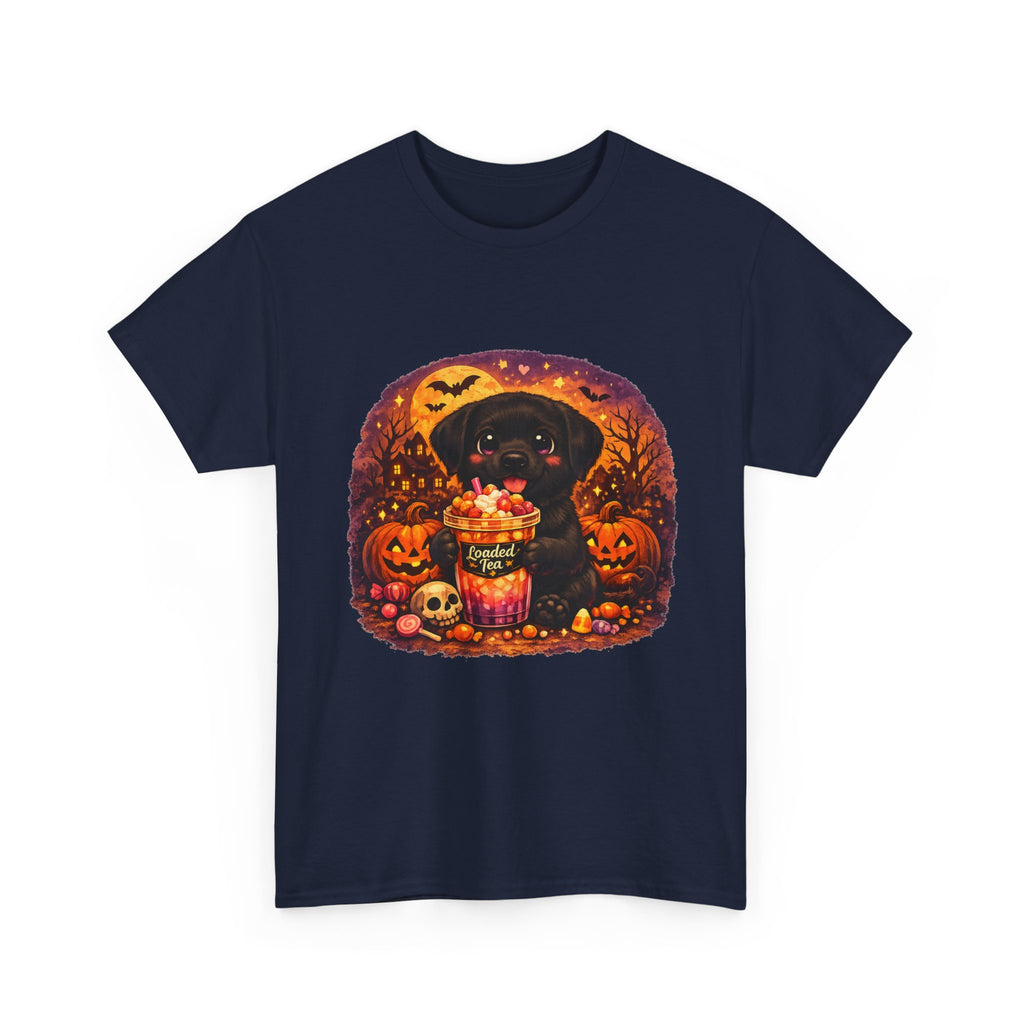 Halloween Black Labrador Tee – Cute Puppy Trick-or-Treat Pumpkin Design