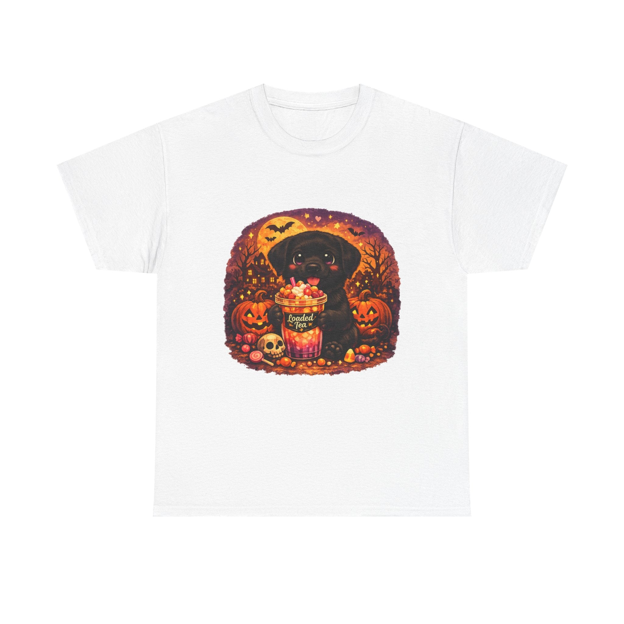 Halloween Black Labrador Tee – Cute Puppy Trick-or-Treat Pumpkin Design