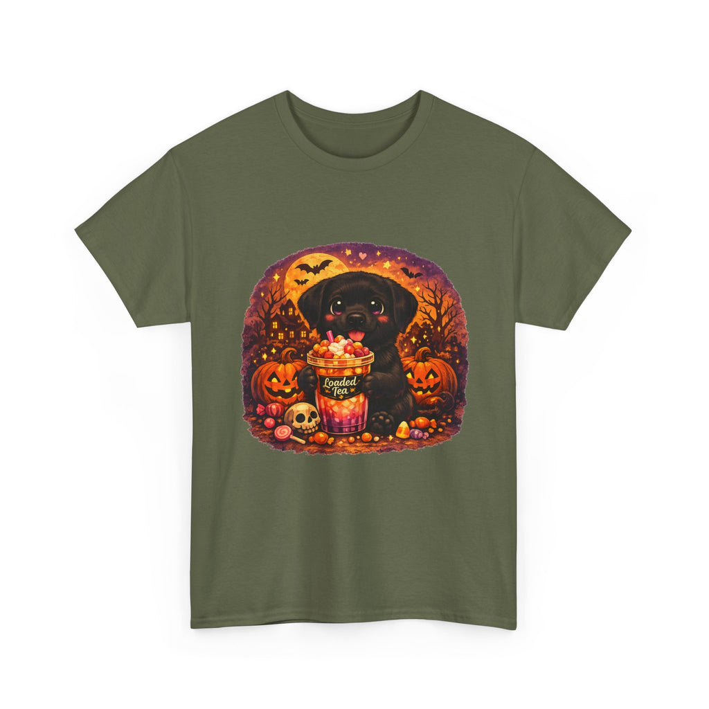 Halloween Black Labrador Tee – Cute Puppy Trick-or-Treat Pumpkin Design