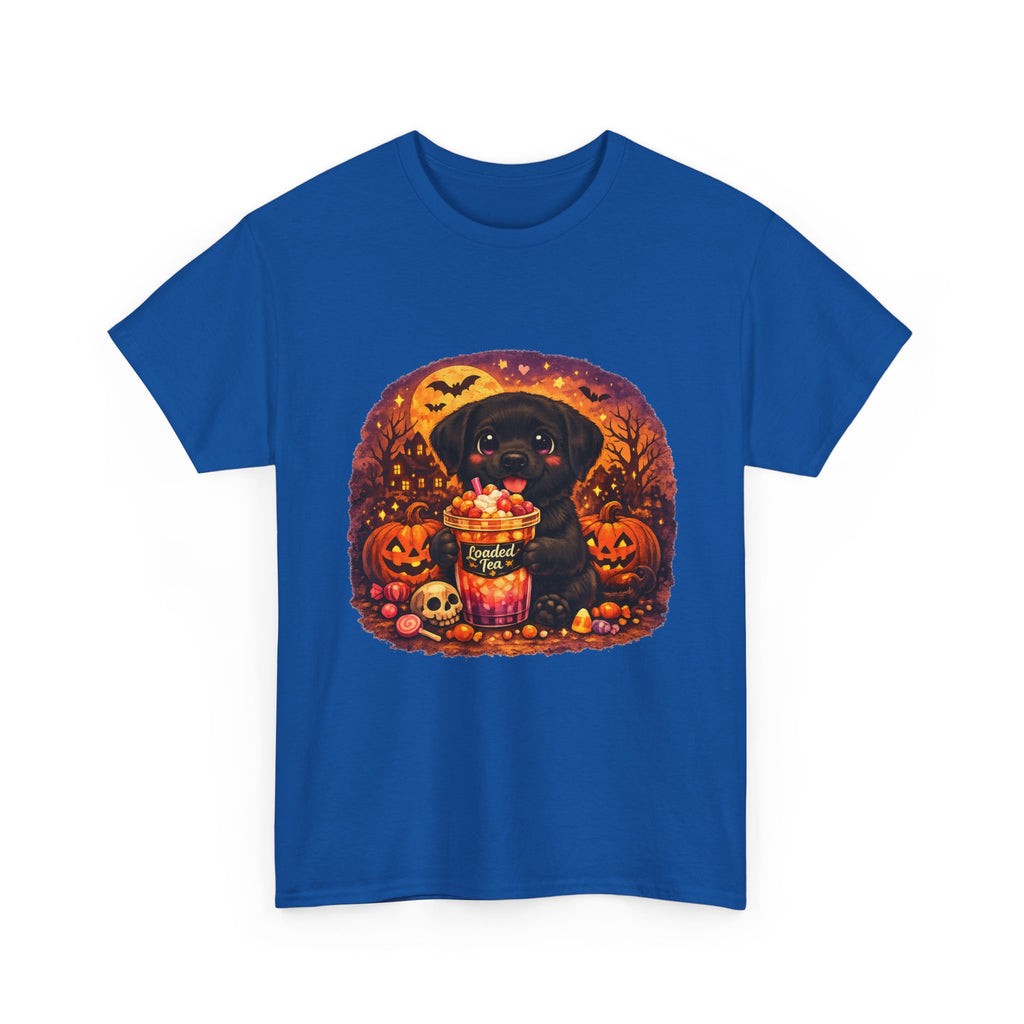 Halloween Black Labrador Tee – Cute Puppy Trick-or-Treat Pumpkin Design