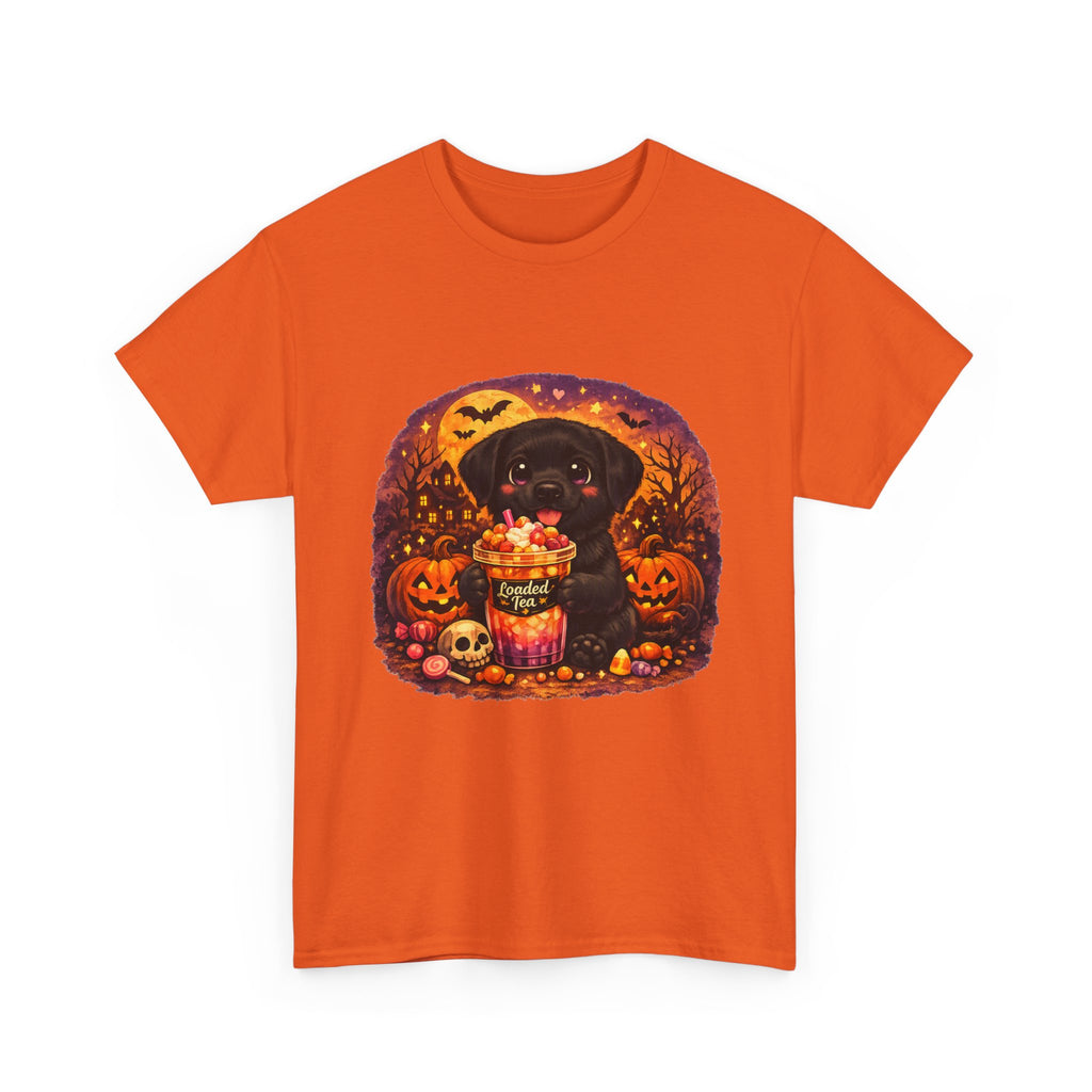 Halloween Black Labrador Tee – Cute Puppy Trick-or-Treat Pumpkin Design
