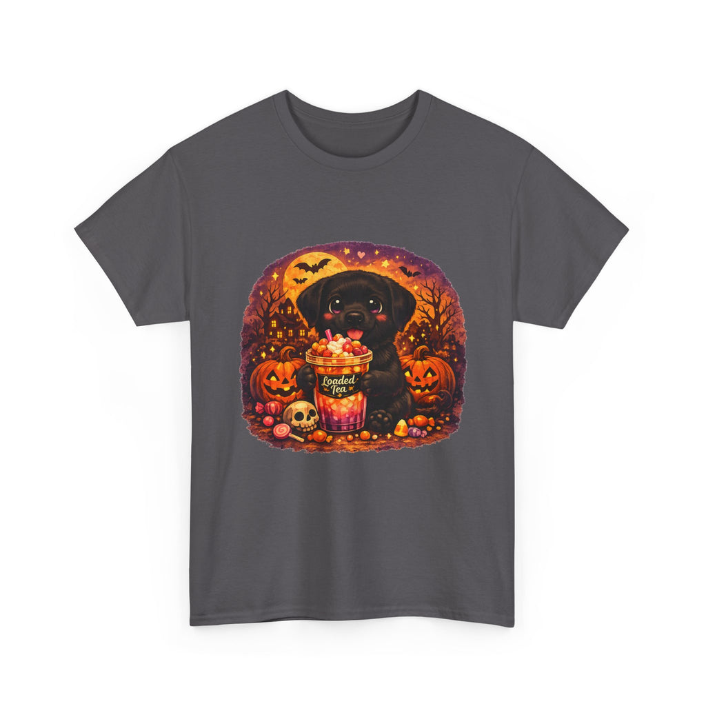 Halloween Black Labrador Tee – Cute Puppy Trick-or-Treat Pumpkin Design