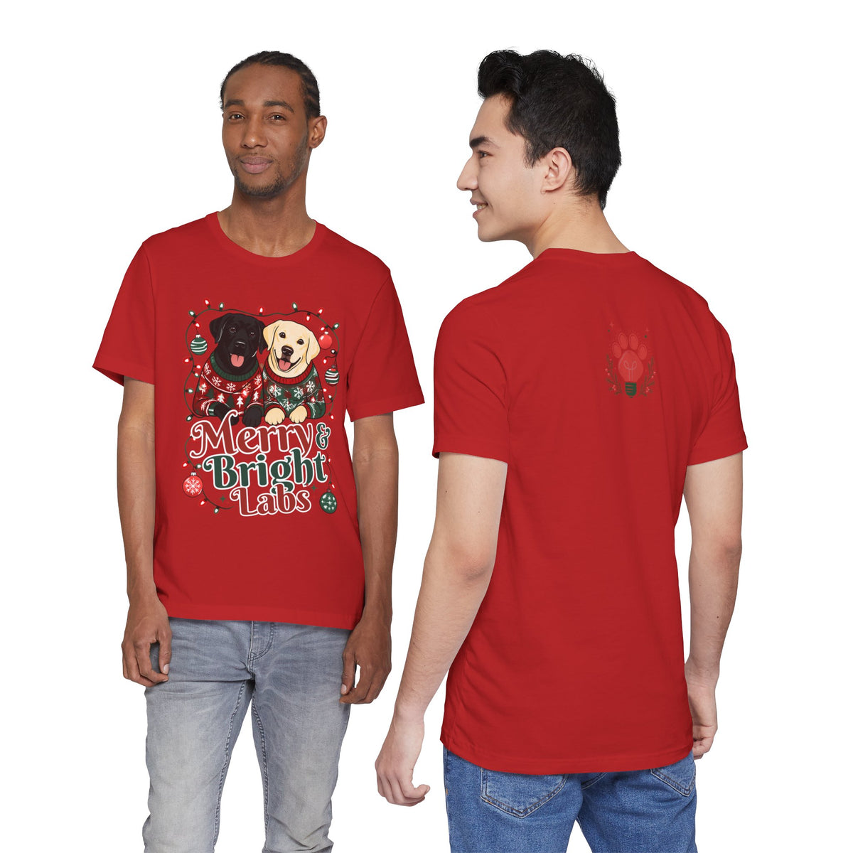 Merry & Bright Labs T-Shirt | Christmas Labrador Graphic Tee