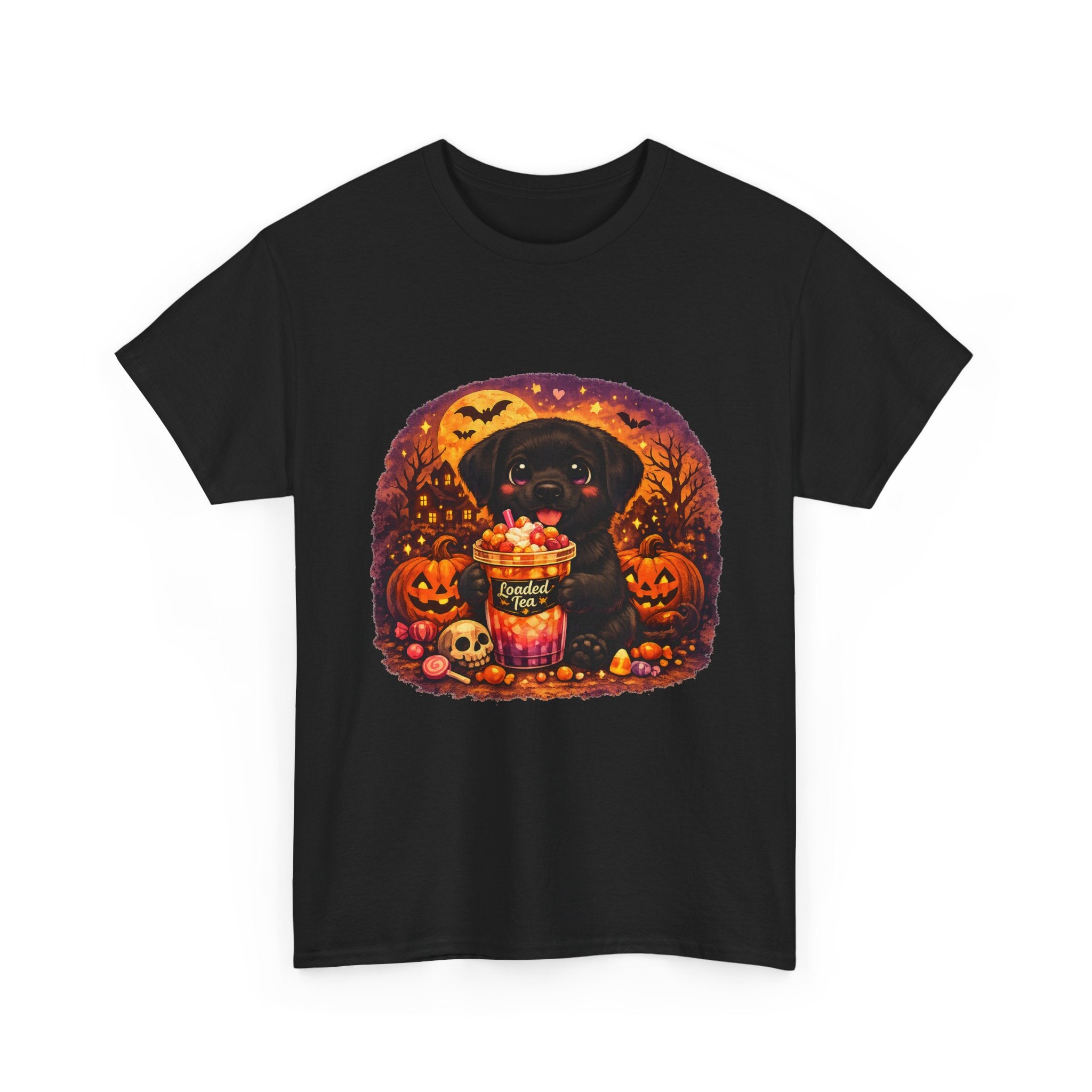 Halloween Black Labrador Tee – Cute Puppy Trick-or-Treat Pumpkin Design