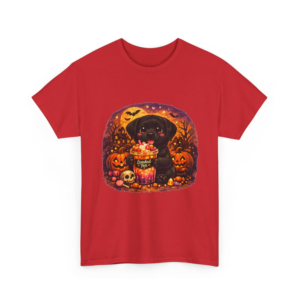 Halloween Black Labrador Tee – Cute Puppy Trick-or-Treat Pumpkin Design