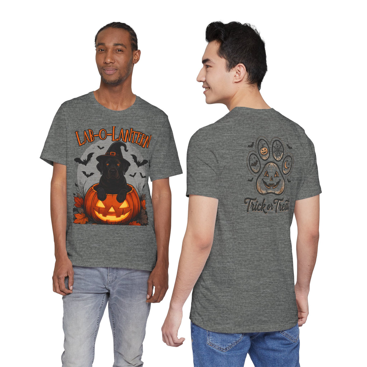 Lab-O-Lantern Halloween Dog T-Shirt | Trick or Treat Paw Print Tee
