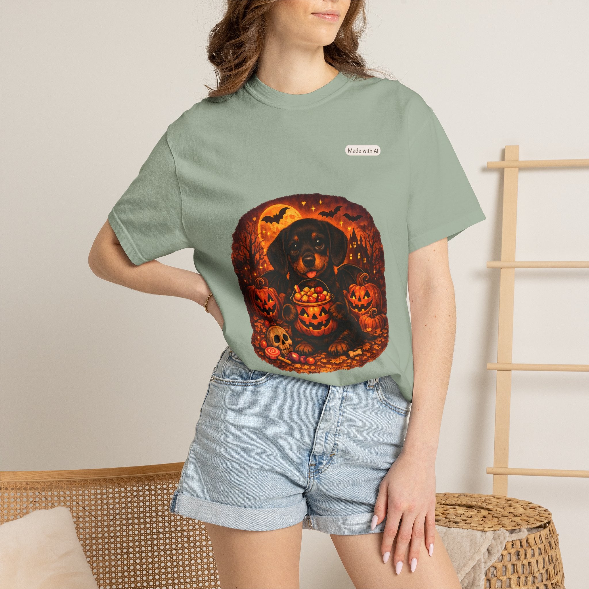 Halloween Cat Pumpkin T-Shirt — Spooky Vintage Jack-O'-Lantern Design