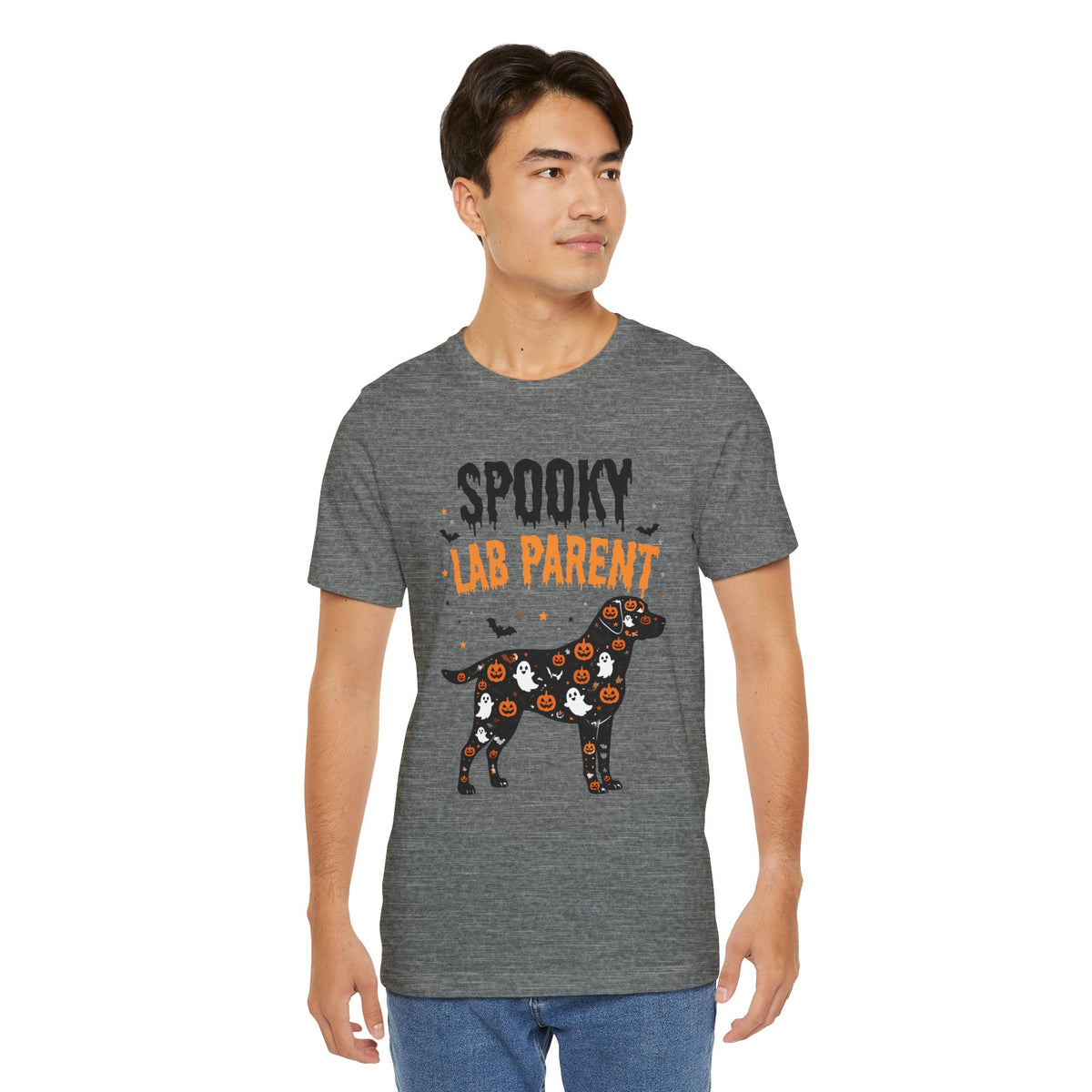 Spooky Lab Parent T-shirt | Halloween Labrador Silhouette, Ghosts & Pumpkins