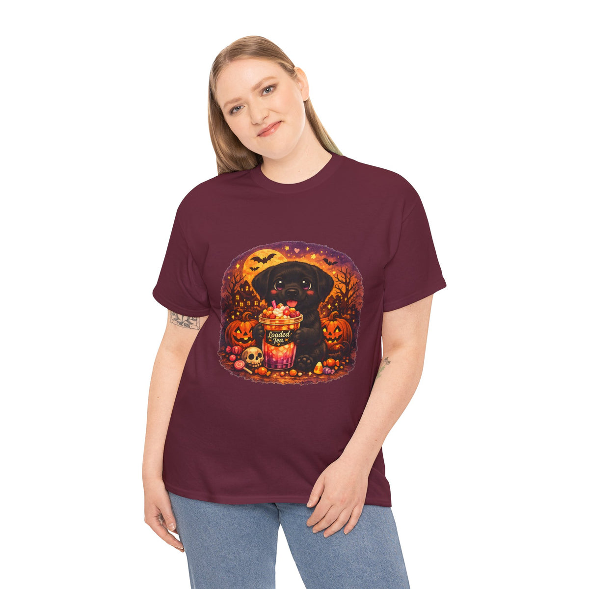 Halloween Black Labrador Tee – Cute Puppy Trick-or-Treat Pumpkin Design