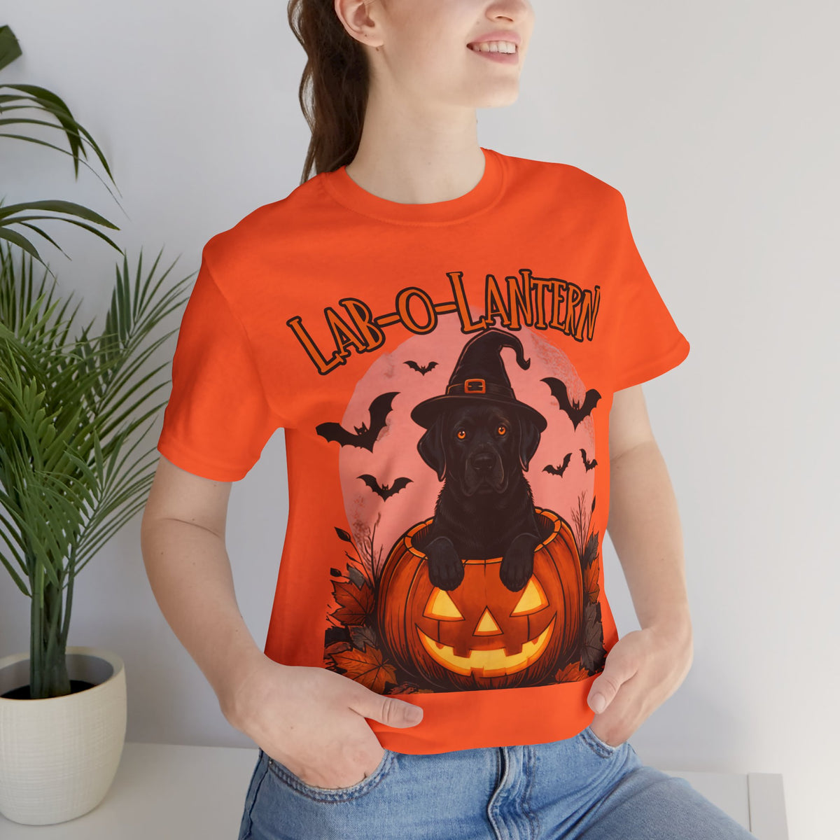 Lab-O-Lantern Halloween Dog T-Shirt | Trick or Treat Paw Print Tee