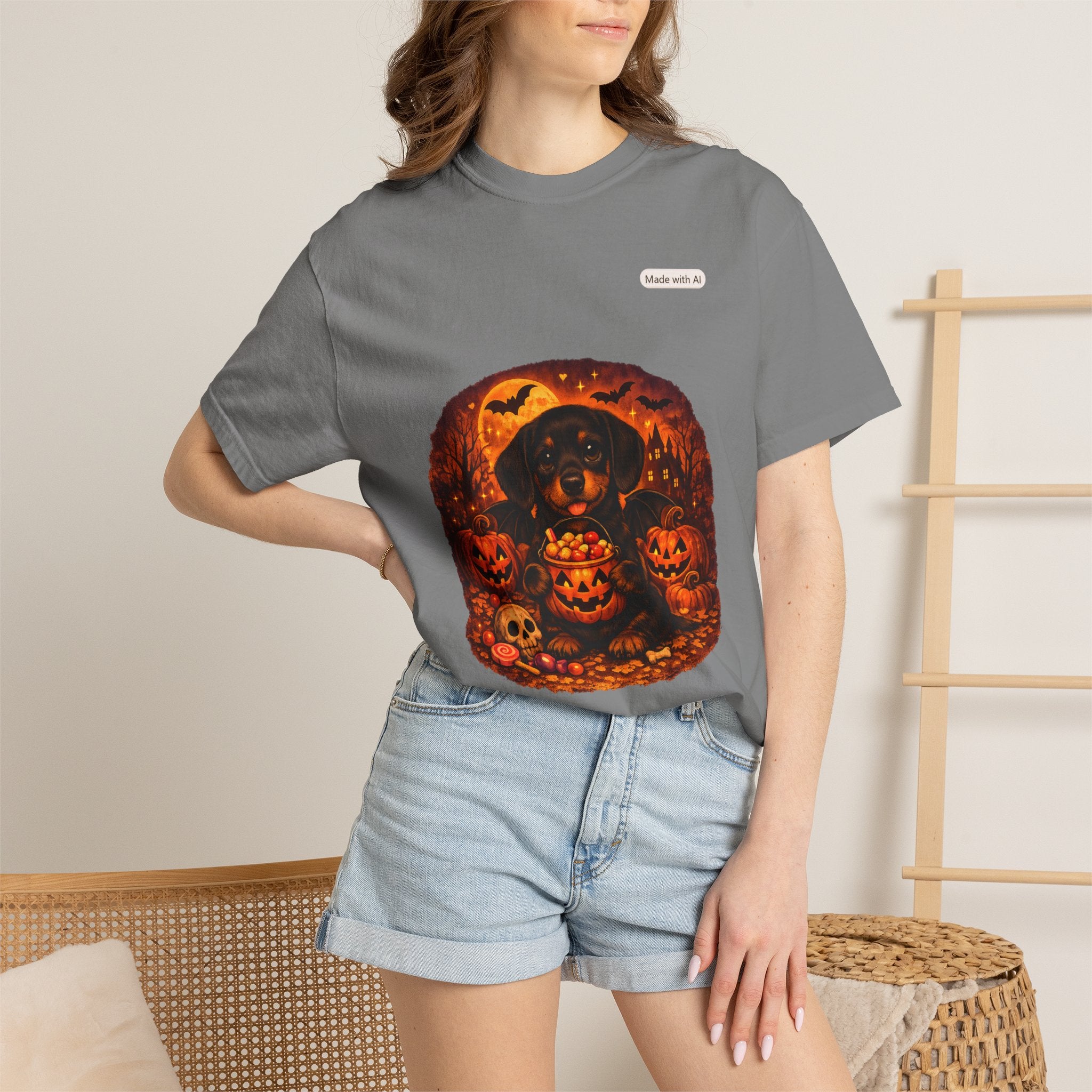 Halloween Cat Pumpkin T-Shirt — Spooky Vintage Jack-O'-Lantern Design