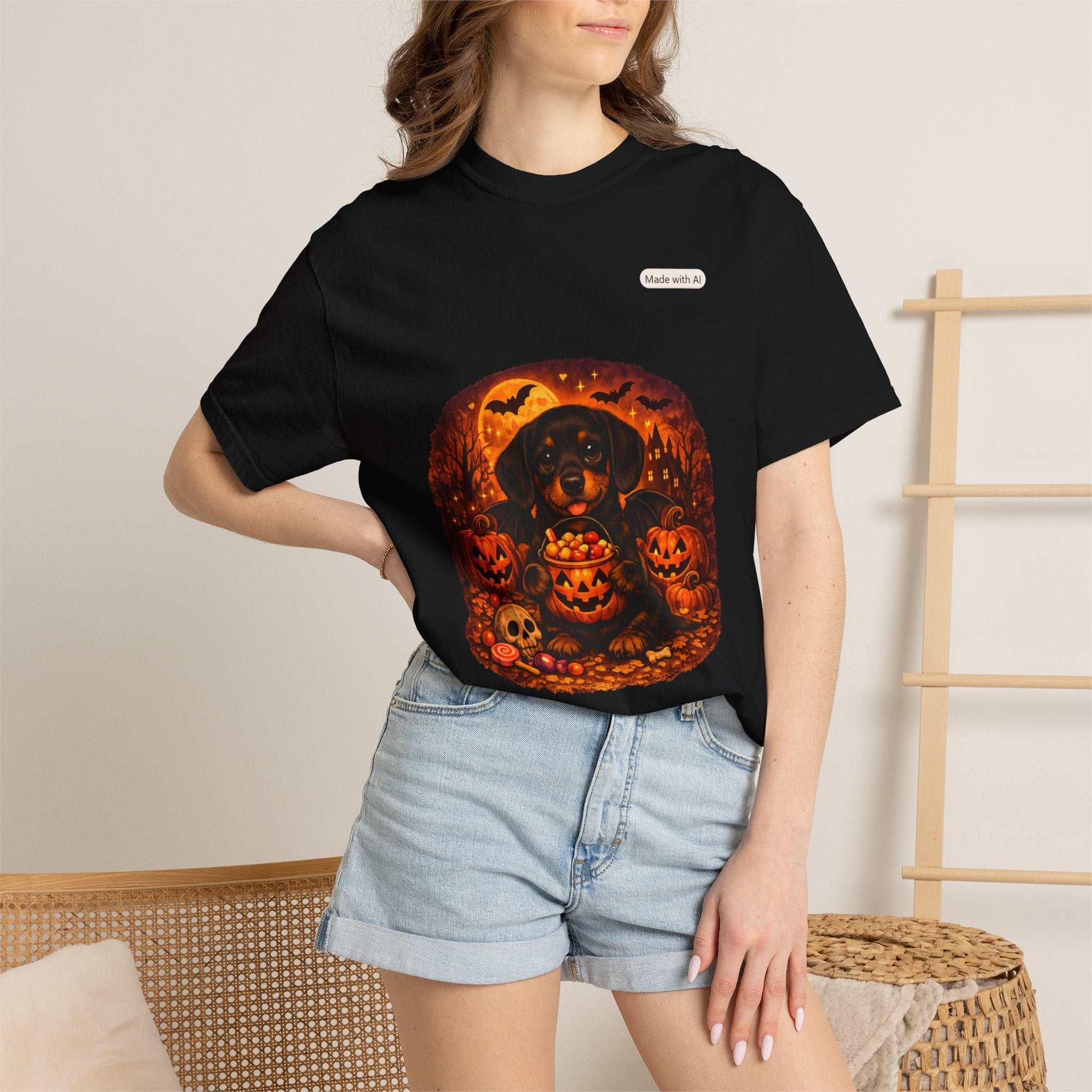 Halloween Cat Pumpkin T-Shirt — Spooky Vintage Jack-O'-Lantern Design